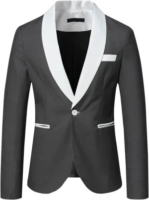 Xiaojmake Men's Suit Jacket Single-breasted Slim Fit Lapels Sport Coat Business Daily Blazer Jackets Casual Light Jackets