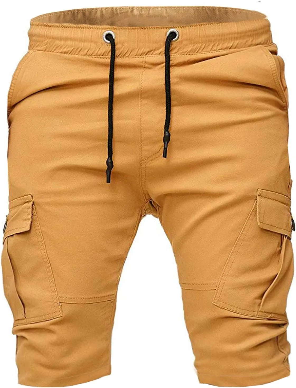 Zeiyignr Men's Cargo Shorts Drawstring Elastic Waistband Slim Fit Summer Casual Cotton Sweat Shorts Gym Yoga Workout Shorts