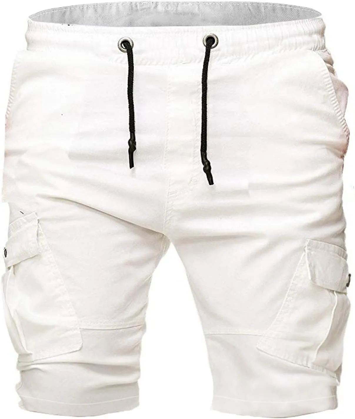 Zeiyignr Men's Cargo Shorts Drawstring Elastic Waistband Slim Fit Summer Casual Cotton Sweat Shorts Gym Yoga Workout Shorts