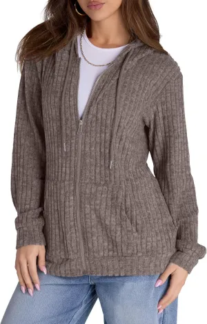 Zip Up Hoodie Women Oversized Sweatshirt Long Sleeve 2025 Fall Outfit Lightweight Jackets Workout Clothes