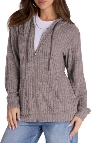 Zip Up Hoodie Women Oversized Sweatshirt Long Sleeve 2025 Fall Outfit Lightweight Jackets Workout Clothes