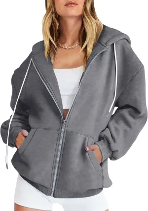 Zip Up Hoodies Women 2023 Fall Fashion Oversized Sweatshirt Y2k Sweaters Pullover Cute Teen Girl Jacket Trendy Winter Clothes